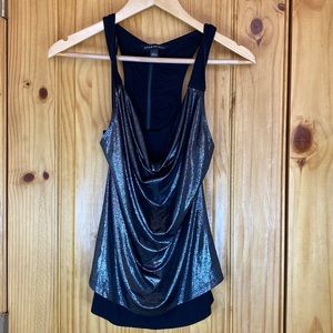 Rock & Republic Shimmer Cowl Tank